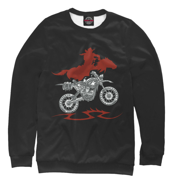 Мужской свитшот с изображением Motocross moto цвета Белый
