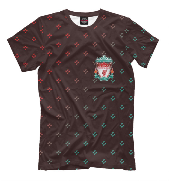 Мужская футболка с изображением Liverpool - Новый Год цвета Белый