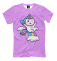 Мужская футболка Единорог на радуге