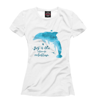 Футболка для девочек Акварельный дельфин