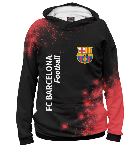 Худи для девочки с изображением Барселона | Football + Краски цвета Белый