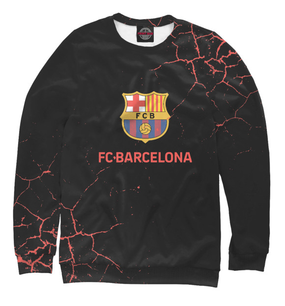 Мужской свитшот с изображением Barcelona цвета Белый