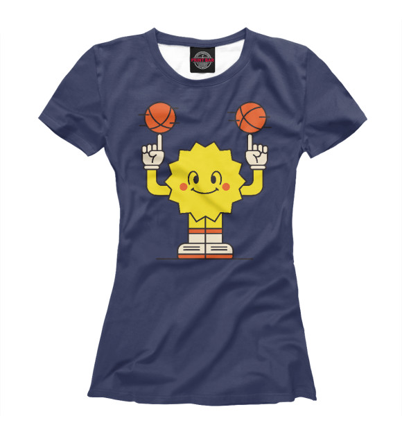 Женская футболка с изображением Sunny Basketball цвета Белый