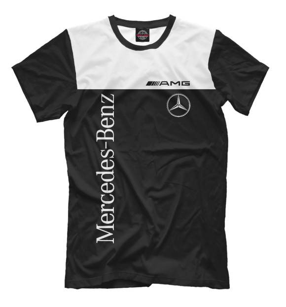Мужская футболка с изображением Mercedes-Benz AMG цвета Белый