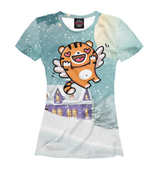 Женская футболка Влюбленный тигренок