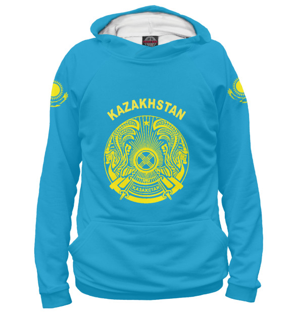 Женское худи с изображением Казахстан цвета Белый