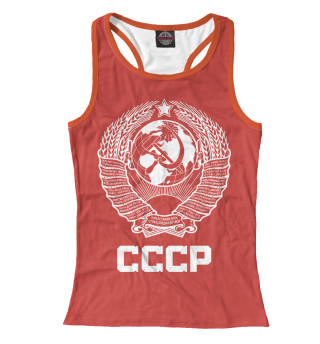 Женская майка-борцовка Герб СССР на красном фоне
