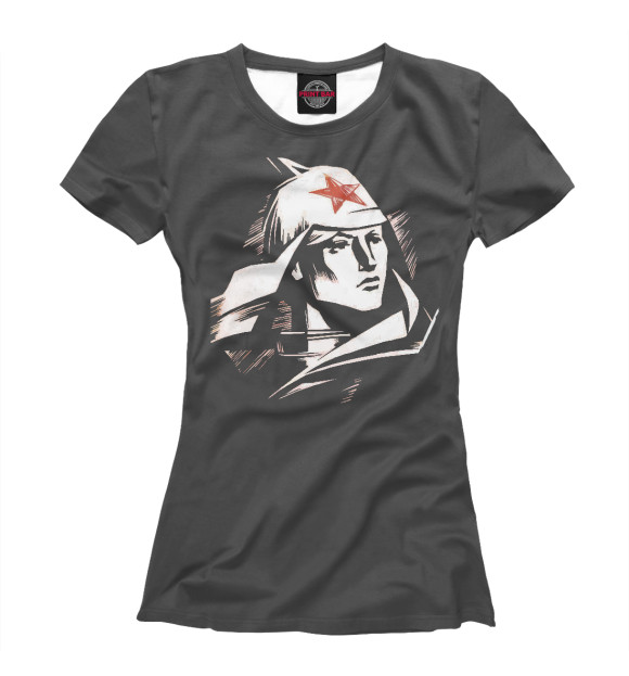 Женская футболка с изображением Красная гвардия цвета Белый