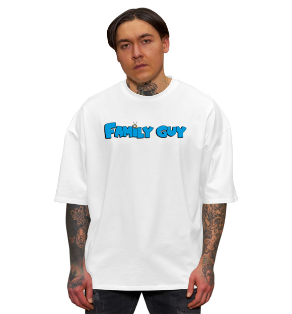 Мужская футболка оверсайз с изображением Family Guy цвета Белый