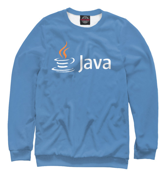 Мужской свитшот с изображением Java Programmer цвета Белый