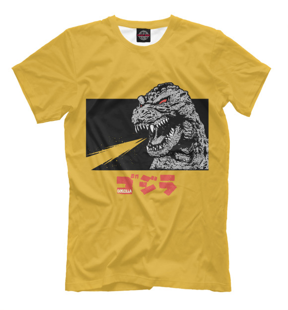 Мужская футболка с изображением Godzilla цвета Белый