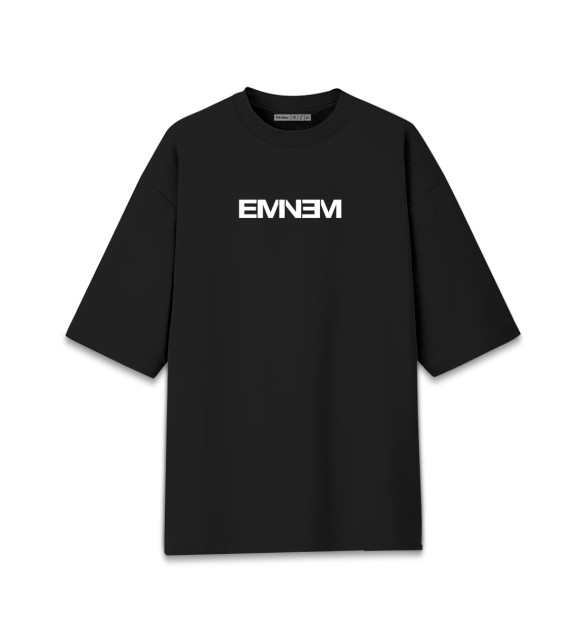Мужская футболка оверсайз с изображением Eminem цвета Черный