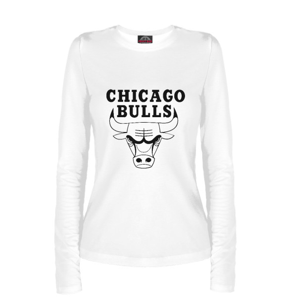Женский лонгслив с изображением Chicago Bulls цвета Белый