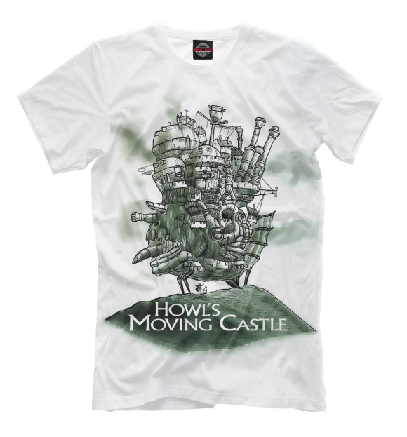Мужская футболка с изображением Ходячий замок цвета Белый