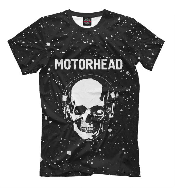 Мужская футболка с изображением Motorhead + Череп цвета Белый