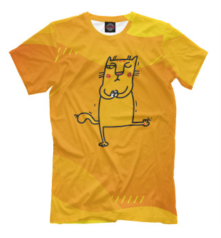 Мужская футболка Хитрый желтый кот