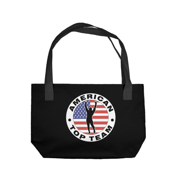 Пляжная сумка с изображением American Top Team black цвета 