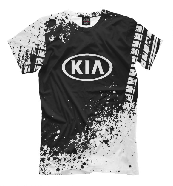 Мужская футболка с изображением KIA цвета Черный