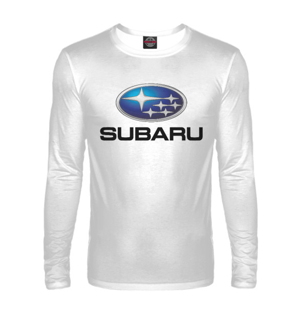 Мужской лонгслив с изображением Subaru цвета Белый