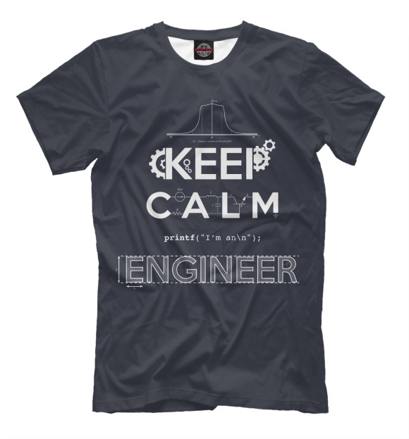 Мужская футболка с изображением Engineer цвета Черный