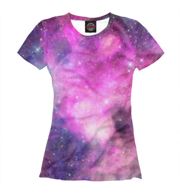 Женская футболка с изображением Абстракция космоса цвета Белый