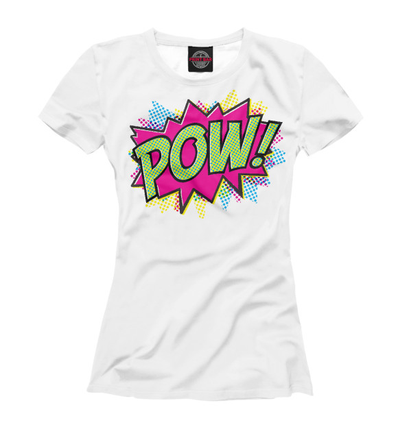 Женская футболка с изображением PoW PoW цвета Белый