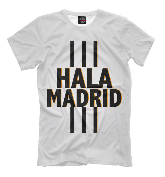 Мужская футболка с изображением Hala Madrid цвета Бежевый