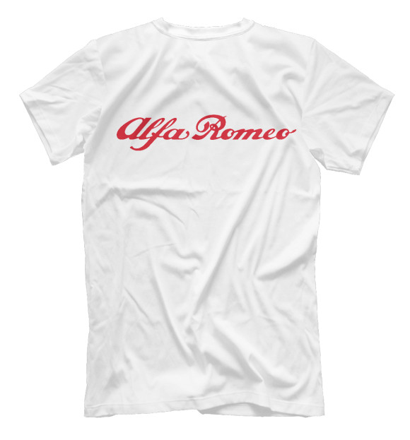 Мужская футболка с изображением Alfa Romeo motorsport цвета Белый