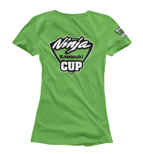 Женская футболка с изображением Kawasaki Ninja cup цвета Белый