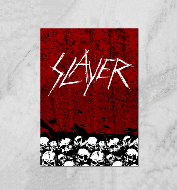 Плакат с изображением Slayer Red цвета Белый
