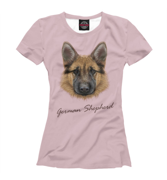 Женская футболка с изображением German Shepherd цвета Белый