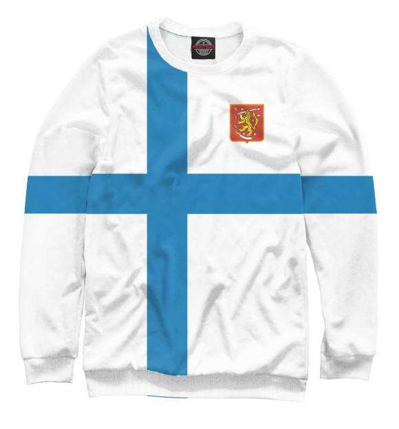 Мужской свитшот с изображением Сборная Финляндии цвета Белый