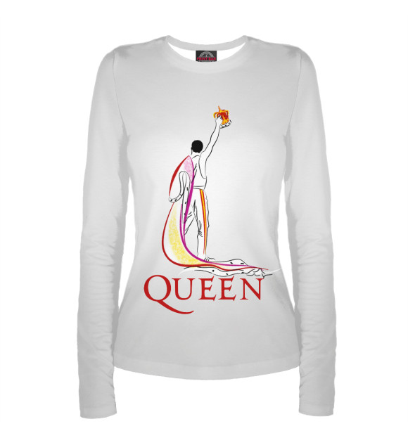 Женский лонгслив с изображением Queen цвета Белый
