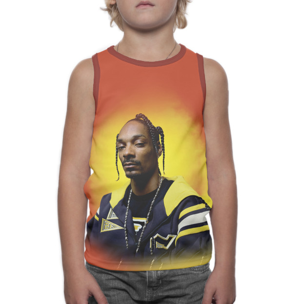 Майка для мальчика с изображением Snoop Dogg цвета Белый
