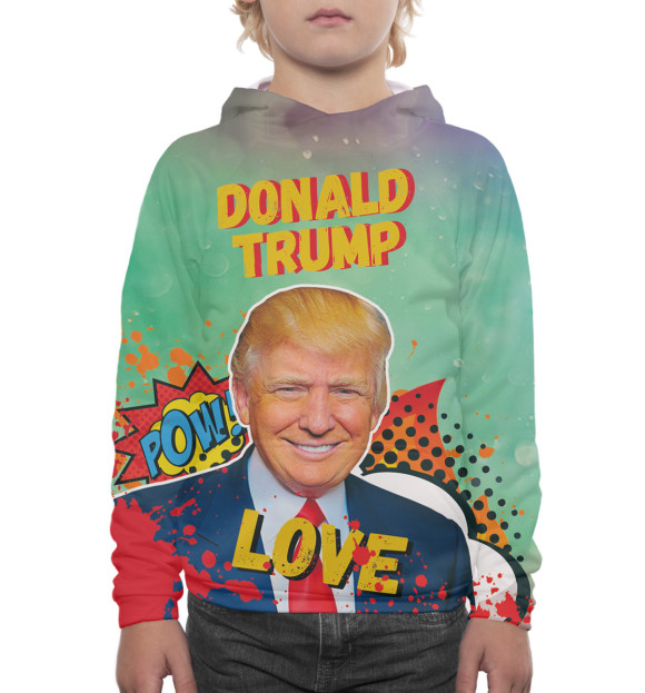 Худи для мальчика с изображением Дональд Трамп цвета Белый
