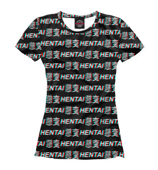 Женская футболка Hentai glitch