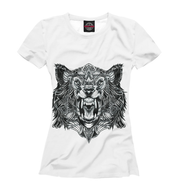 Женская футболка с изображением Wolf цвета Белый