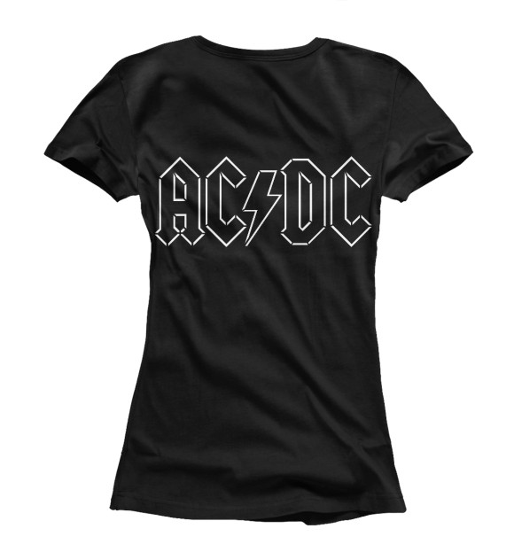 Футболка для девочек с изображением AC/DC & гитарист Ангус  Янг цвета Белый