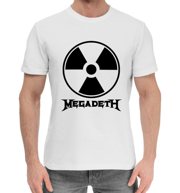 Мужская хлопковая футболка с изображением Megadeth цвета Белый