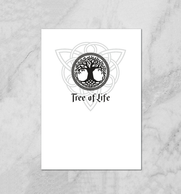 Плакат с изображением Древо жизни цвета Белый