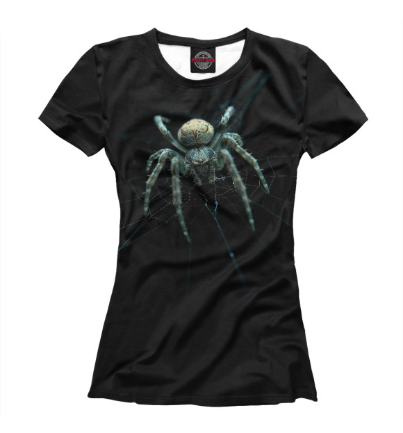 Женская футболка с изображением Мистический паук цвета Белый