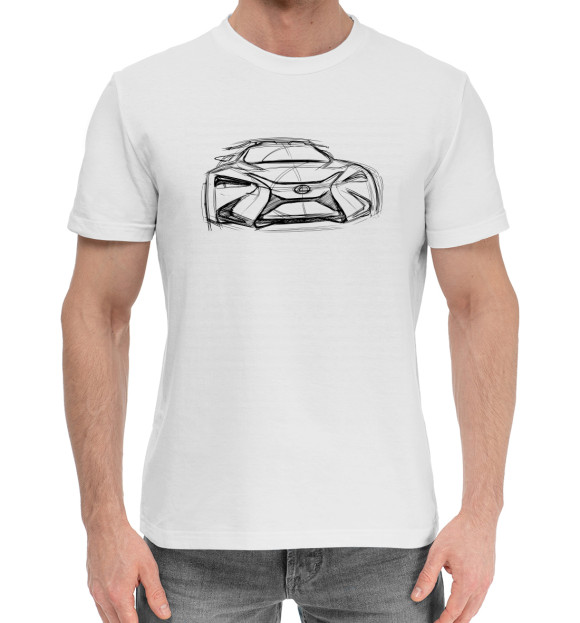 Мужская хлопковая футболка с изображением Lexus цвета Белый