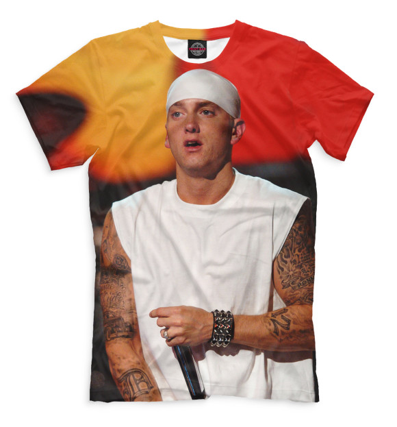 Мужская футболка с изображением Eminem цвета Молочно-белый