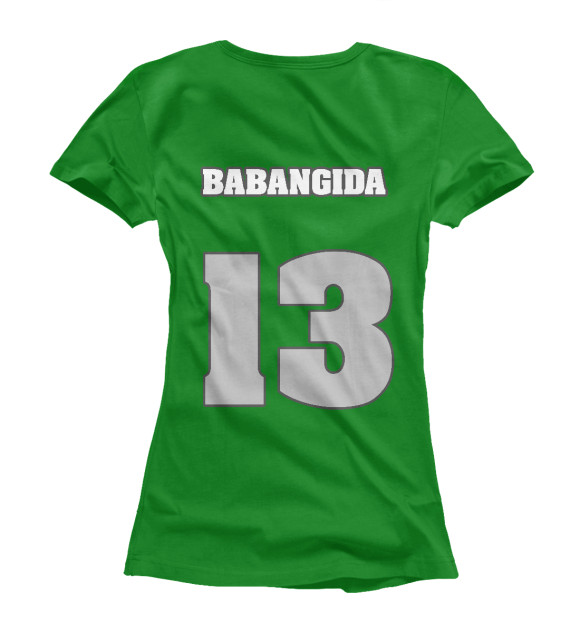Женская футболка с изображением Футболист Бабангида цвета Белый