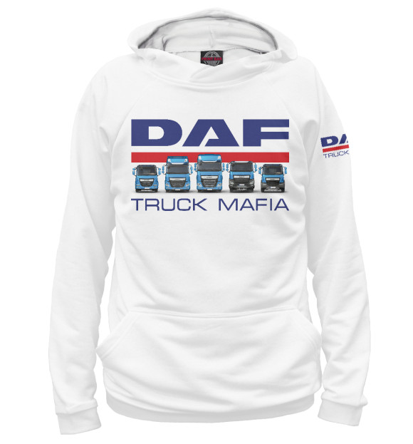Женское худи с изображением DAF Truck Mafia цвета Белый
