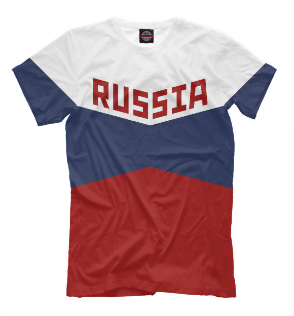 Футболка для мальчиков с изображением Russia цвета Молочно-белый