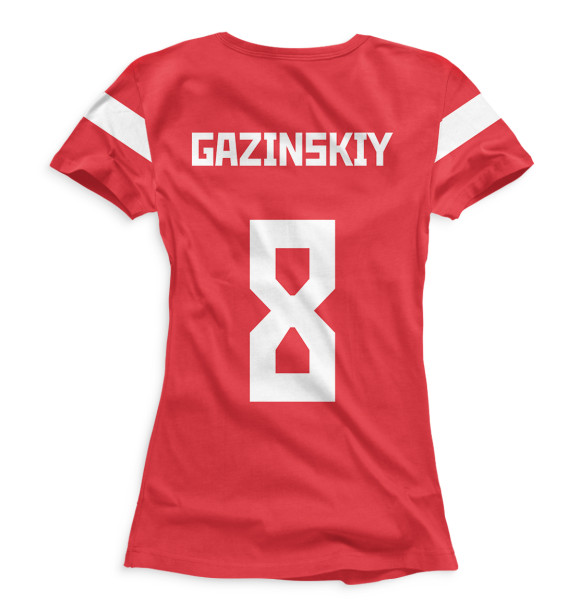 Женская футболка с изображением Сборная России Газинский цвета Белый