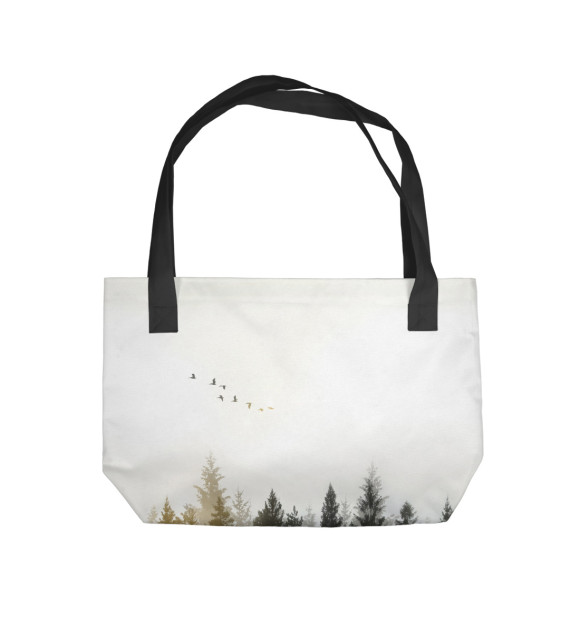 Пляжная сумка с изображением Лесной пейзаж цвета 