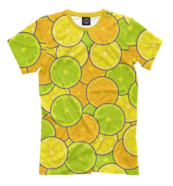Мужская футболка с изображением Лимоны цвета Хаки