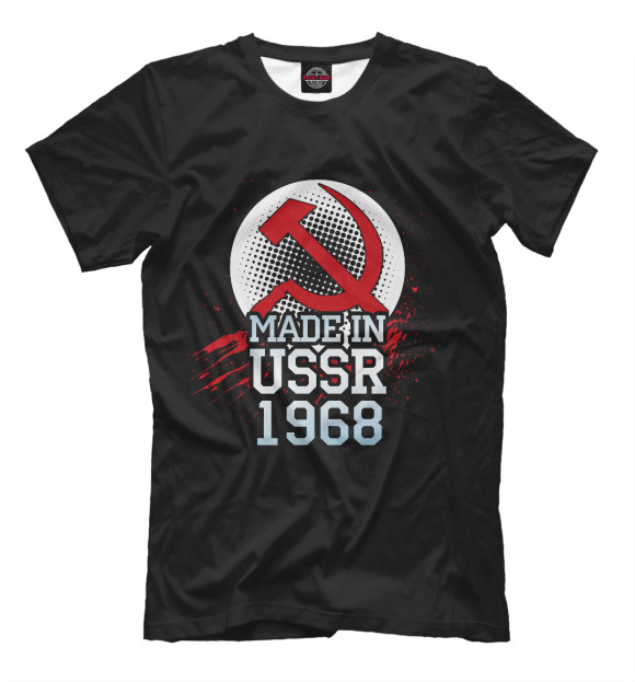 Мужская футболка с изображением 1968 цвета Черный